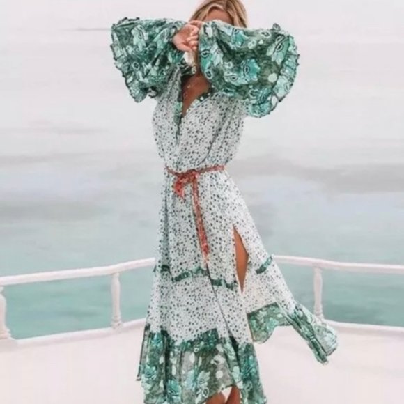 Shop Fig Dresses & Skirts - New Bohemian Gypsy Floral Maxi Beach Dress